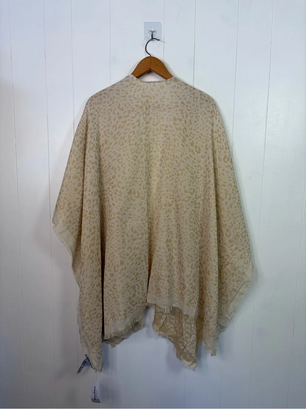 Tommy Bahama Leopard Print Kimono Swim Cover Up Beige Cotton Fringe Boho New NWT - Picture 5 of 7